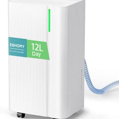 12L/Day Dehumidifiers for Home, Smart Electric Dehumidifier for Drying Clothes, Low Energy & Ultra-quiet, with Auto-Defrost & Humidity Sensor, 24-Timer, Continuous Drain