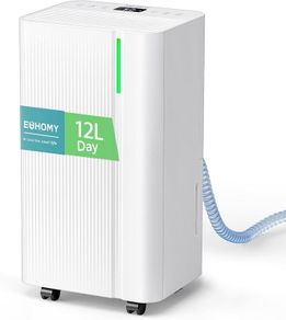 12L/Day Dehumidifiers for Home, Smart Electric Dehumidifier for Drying Clothes, Low Energy & Ultra-quiet, with Auto-Defrost & Humidity Sensor, 24-Timer, Continuous Drain