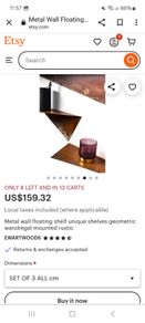 Metal floating shelves