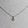 Natural Yellow Diamond 0.14ct GWLAB Certified S925 Rhodium-Plated Pendant Image 6