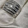 (Sz: M) White Cubic Zirconia Multi-Row Ring in Rhodium Overlay Sterling Silver Image 3