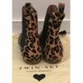 Twin Set Leopard Print Leather Ankle Boots Size Uk 6 Image 3