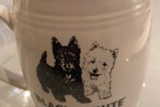 Reduced Black and white whiskey water jug Burliegh ware HCW