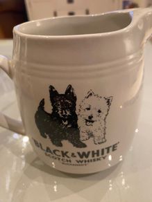 Reduced Black and white whiskey water jug Burliegh ware HCW