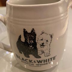Black and white whiskey water jug Burliegh ware HCW