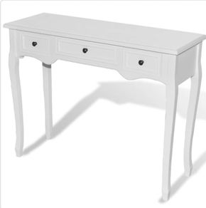 Dressing Console Table with Three Drawers White