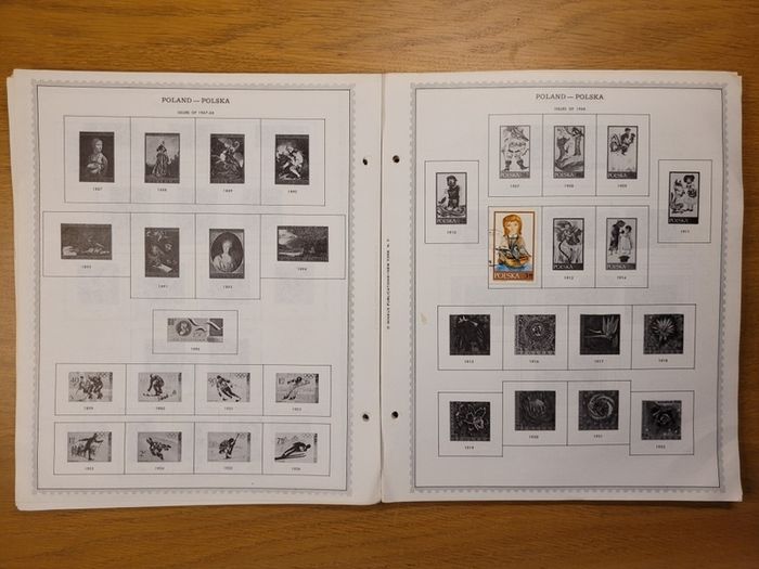 Poland 1946 -1983  Minkus Stamp album pages partially filled