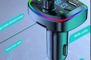Car Charger with Voice Broadcast, Hands-Free Calling, MP3 Player