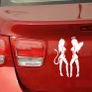 Car Sticker Angel Devil Black White Image 5