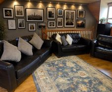 Black Genuine Leather Sofa Suite