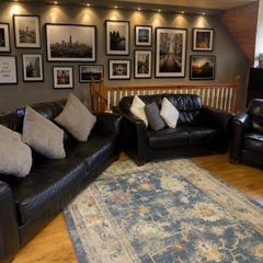 Black Genuine Leather Sofa Suite