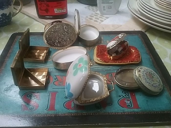 Selection of Vintage Ceramic/Metal Pill Boxes & Other Decorative Items