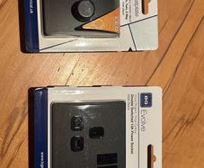 BG Black Double dimmer and double socket