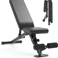 Adjustable Weight Bench Full Body Exercise Foldable Workout Training Bench with Automatic Locking for Upright Tilt and Flat