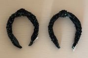 Dark Green Sequin Knot Headbands