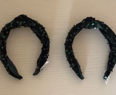 Dark Green Sequin Knot Headbands