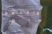 Hand knit baby cardigan and hat