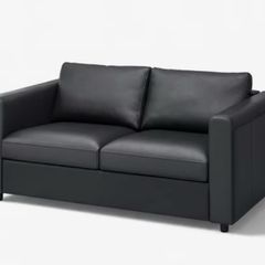 free 2 seater black leather sofa