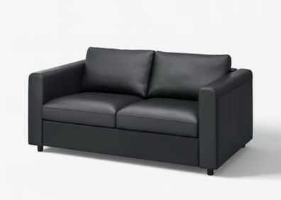 free 2 seater black leather sofa
