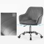 _Office Swivel Chair with Velvet Cover, Foam Padding, Height Adjustable, for Study, Bar, Light Gray Image 3