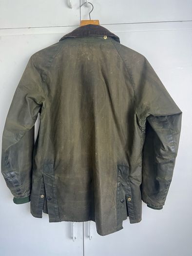 Vintage Barbour A100 Bedale 1990s sage green wax jacket