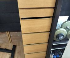 Chest of 6 drawers Malm oak veneer with mirror