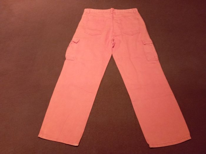 Orange cargo trousers.