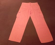 Orange cargo trousers.
