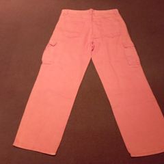 Orange cargo trousers.