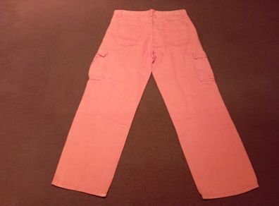 Orange cargo trousers.