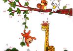 Funny Giraffe Monkey Rabbit&Tree Childrens Room Reusable Wall Stickers