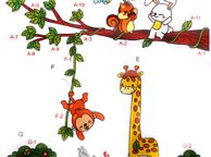 main image for ad Funny Giraffe Monkey Rabbit&amp;Tree Childrens Room Reusable Wall Stickers