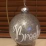 Personalised glitter Christmas baubles Image 7