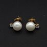 925 Silver Faux Pearl Cubic Zirconia Stud Earrings Image 10