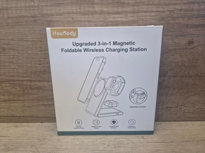 3 in 1 Foldable Magnetic Wireless Charging Station with PD 20W USB-C Adapter, Compatible with MagSafe