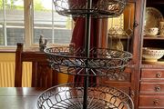 Chefarone Three tier metal fruit basket , adjustable . Keeps fruit fresher with air circulation  .base basket is 34 cm , height to top point 52 cm .adjustable