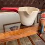 Retired 2019 Ikea Varmer Hot Chocolate Cocoa Two Spout Jug Pitcher Cream Red Handle Image 2