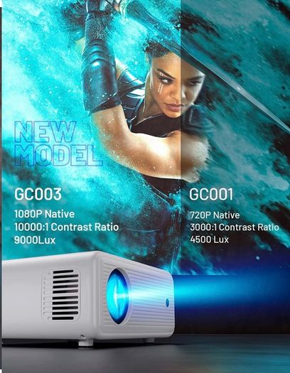 WiFi Projector with Projection Screen 1080P Full HD, 9000 Lux Portable Video 4K Projector Compatible with iphone TV Stick PS5 HDMI USB, Multimedia Home Movie Theater Projector (FREE POSTAGE)