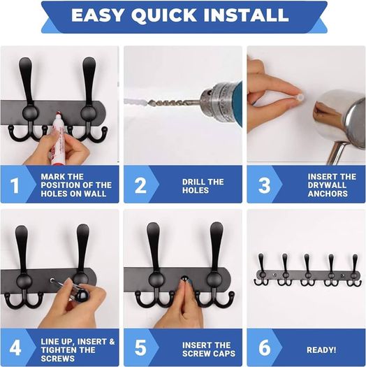 NEW SALE | Coat Hooks for Wall - Stainless Steel Coat Racks (2 Pack) - Heavy Duty Coat Hooks Wall Mounted - Premium Design Rust Free Coat Hanger