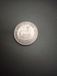 South Africa 1947 5 Shillings Coin. Central Bank of Nigeria 20th Anniversary 1959 July Coin