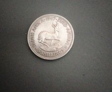 South Africa 1947 5 Shillings Coin. Central Bank of Nigeria 20th Anniversary 1959 July Coin