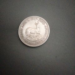 South Africa 1947 5 Shillings Coin. Central Bank of Nigeria 20th Anniversary 1959 July Coin