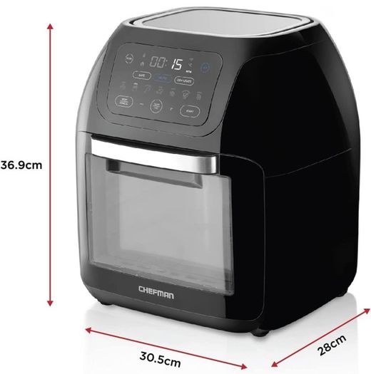 Multifunctional Digital Air Fryer+ Rotisserie, Dehydrator, Convection Oven, 17 Touch-screen Presets, Fry, Roast, Dehydrate & Bake, Auto Shutoff, Accessories Included, XL 10L Family Size, Black (FREE POSTAGE)