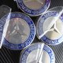 Mercedes Benz Classic 75mm Chrome / Blue 4 x Wheel Center Caps Cap Hub Image 5