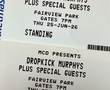Dropkick Murphys tickets x2