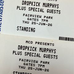 Dropkick Murphys tickets x2