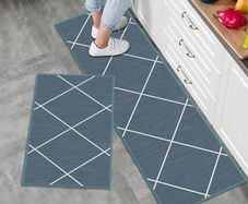 NEW SALE | Anti Slip Kitchen Rug Set: the anti-slip backing holds the pad in place; no more worries about slipping or scratching the floor; NOTE: please do not place it on wet floors. Comfort Kitchen Mats: microfiber material surface is soft to touch, no 