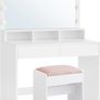 Dressing Table with LED Bulbs Mirror & Stool Image 2