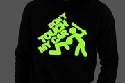 Don't touch my car hoodie glow in the dark logo hoodie cool funny hooded jumper
