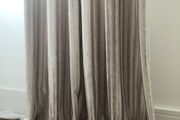 Designer Elegant Wide Pair of Crushed Velvet Curtains in Light Beige. Spain.